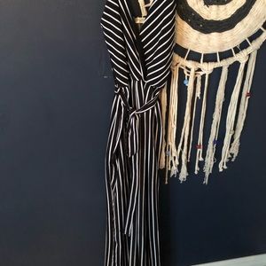Striped flowy flared jumpsuit